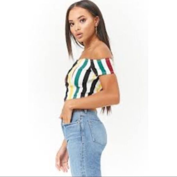 NWT Forever 21 Off The Shoulder Crop Top - Picture 6 of 6